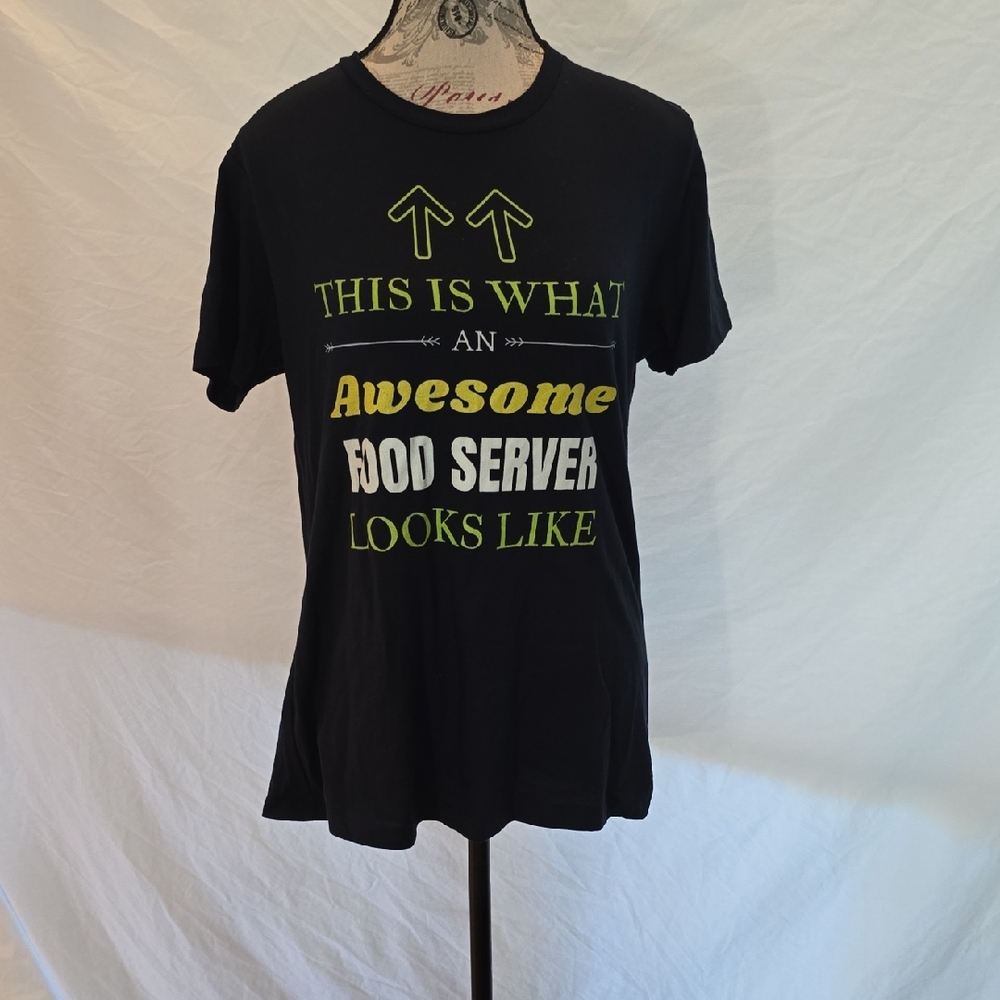 Next Level Apparel Black Tee with Green and Yellow Print